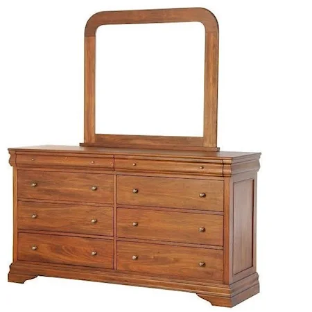 Transitional Solid Wood 8 Drawer Dresser